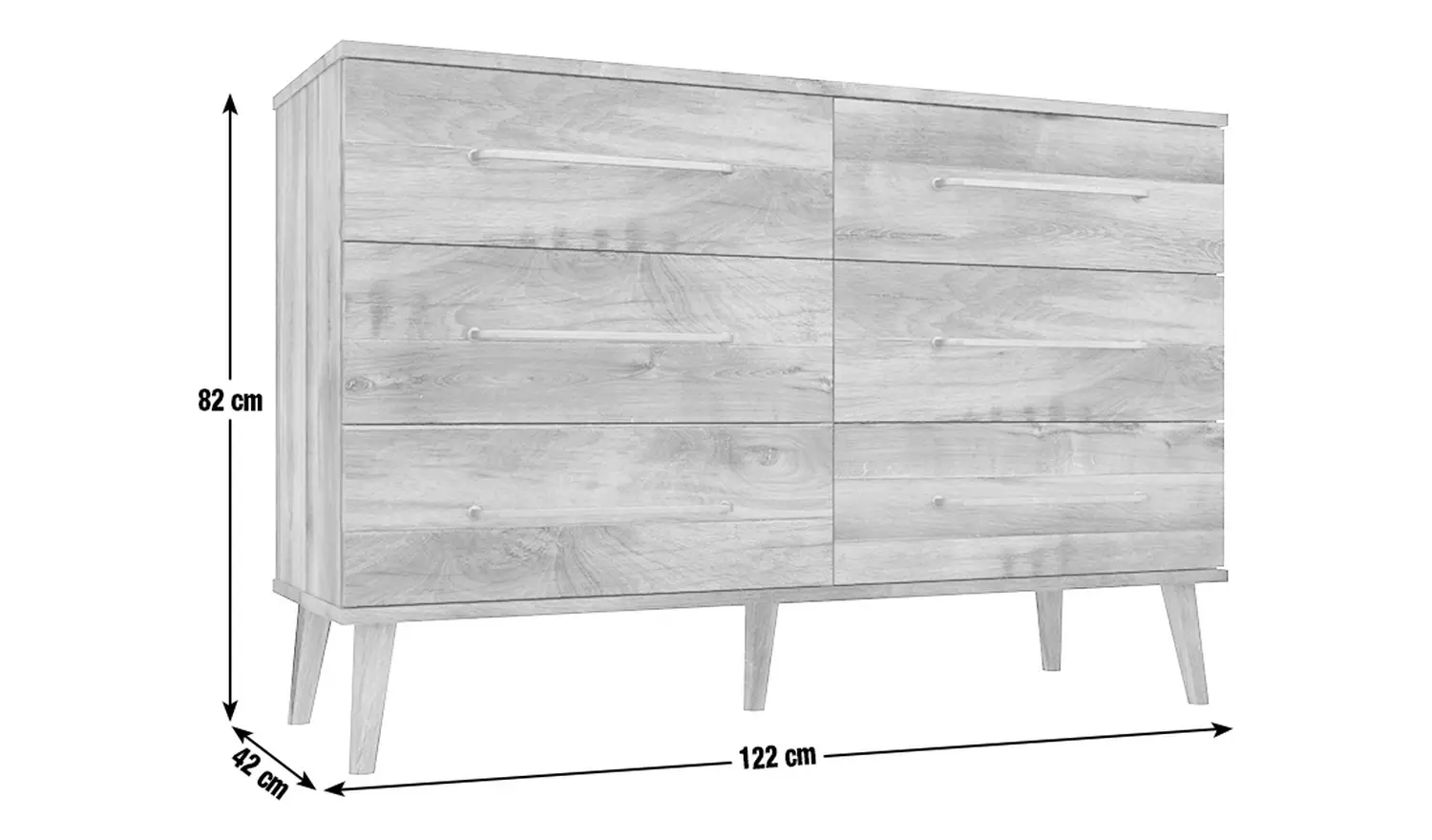 Sherwood 6 Drawer Chest - Dark Oak