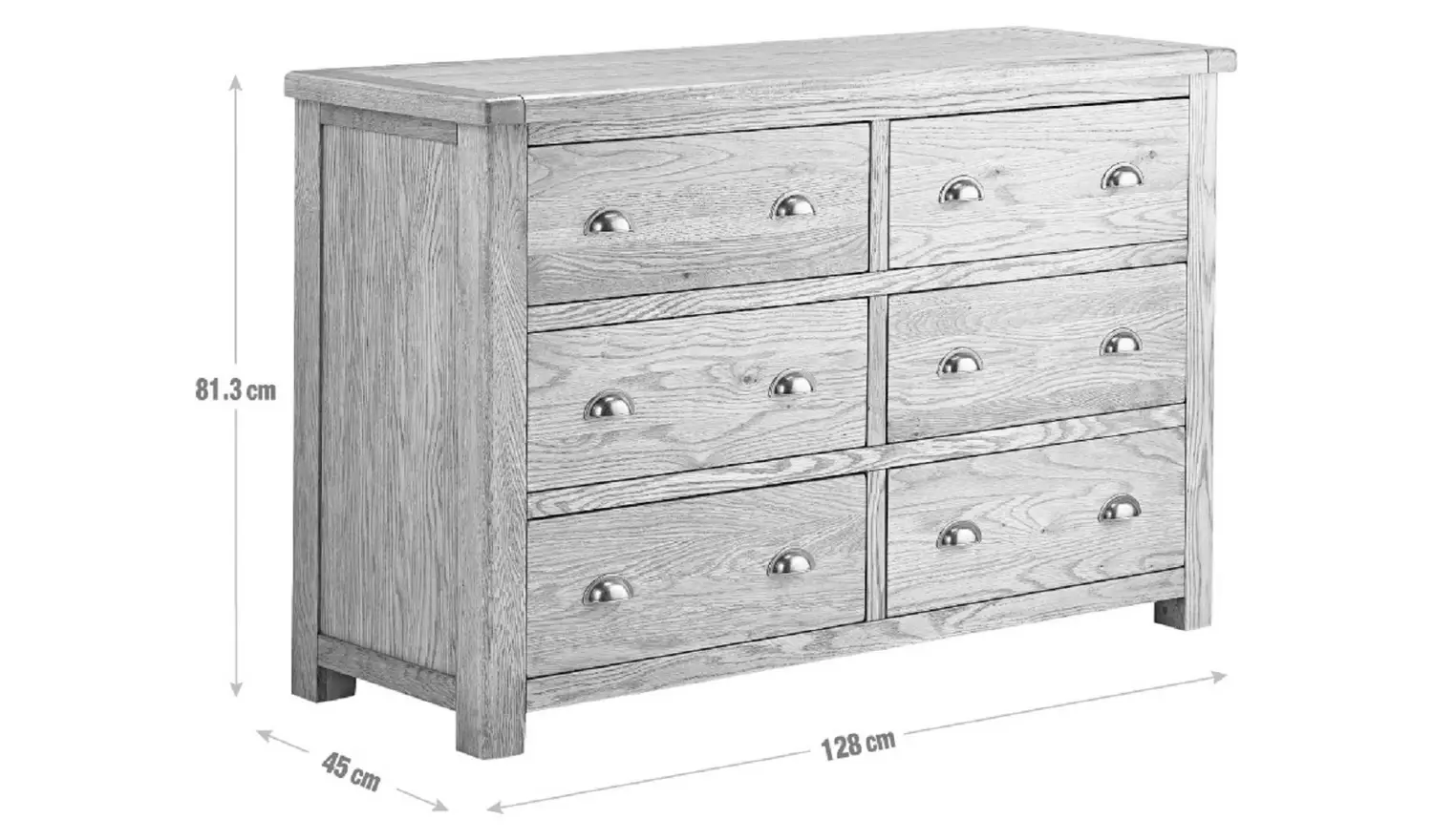 Argos Home Kent 6 Drawer Chest - Oak