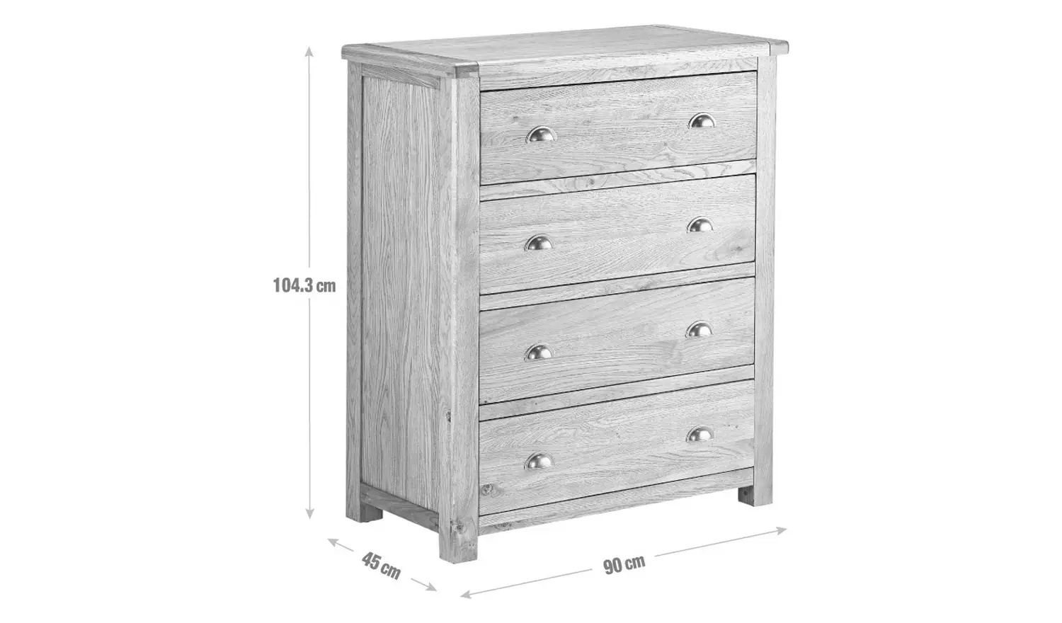 Argos Home Kent Wide 4 Drawer Chest - Oak