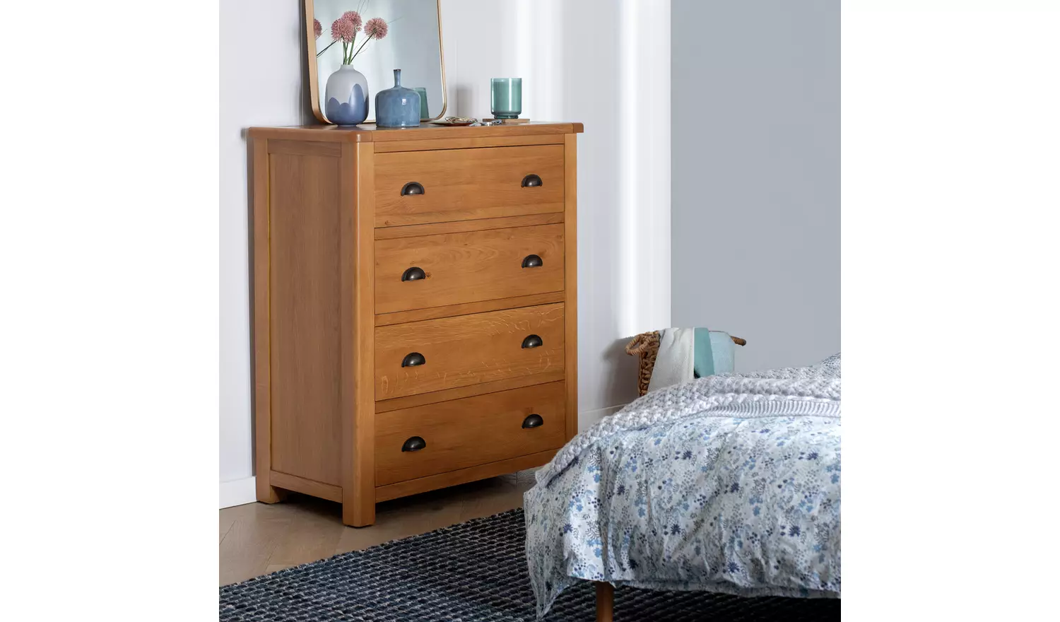 Argos Home Kent Wide 4 Drawer Chest - Oak