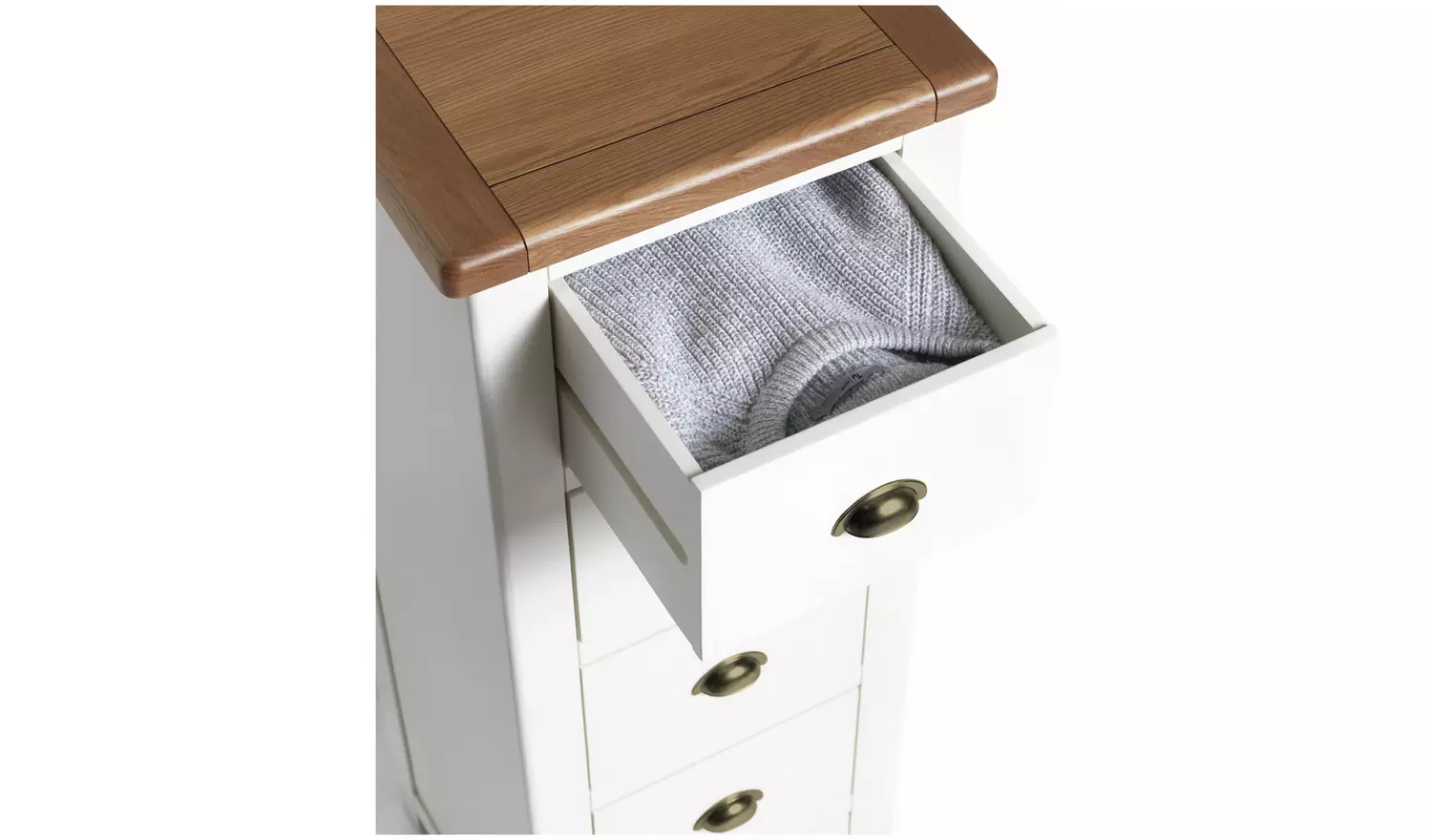 Argos Home Kent 5 Drawer Tallboy - CreamAnd Oak