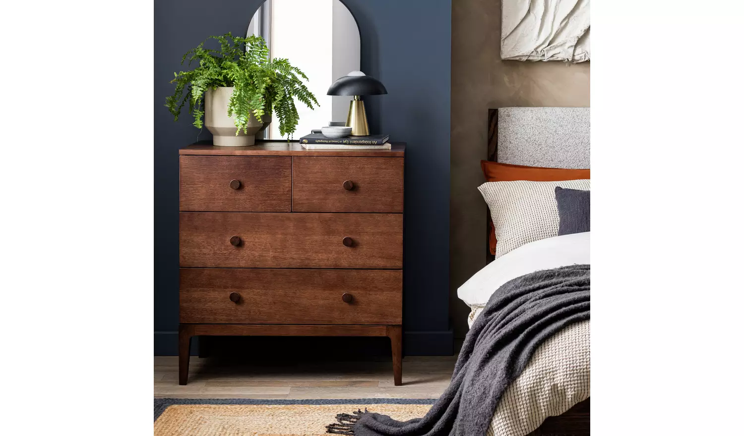 Habitat Loxley 4 Drawer Chest - Walnut