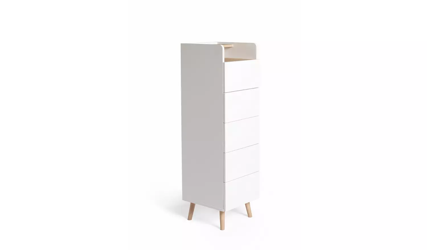 Habitat Skandi 5 Drawer Tallboy - White Two Tone
