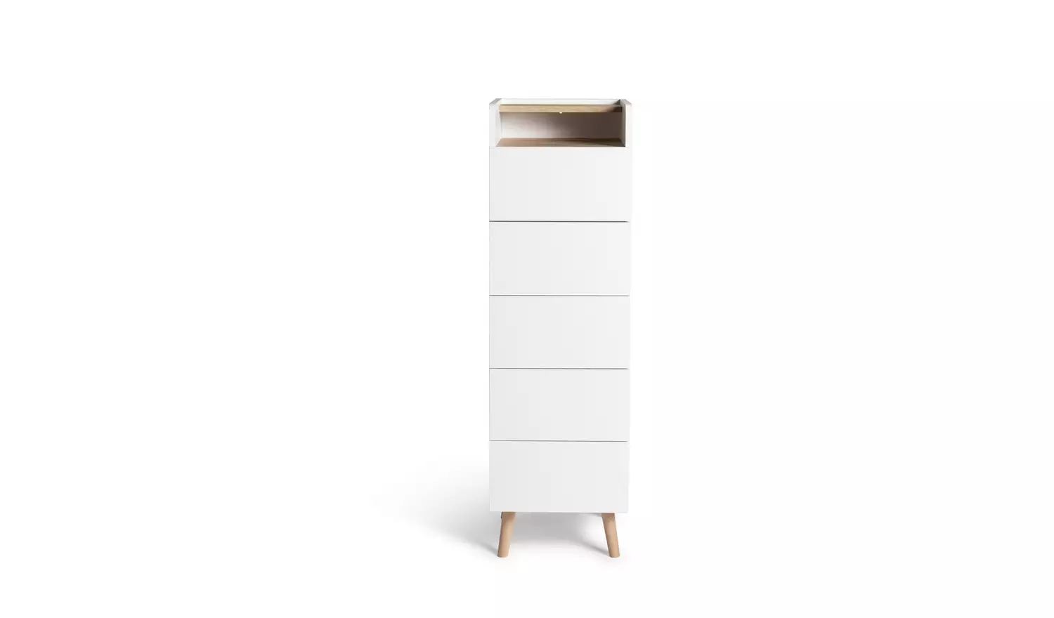 Habitat Skandi 5 Drawer Tallboy - White Two Tone