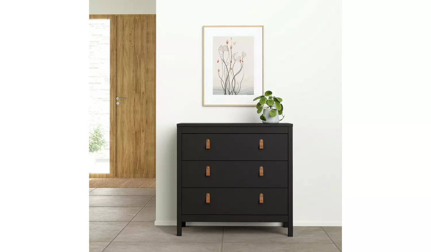 Tvilum Madrid 3 Drawer Chest - Black
