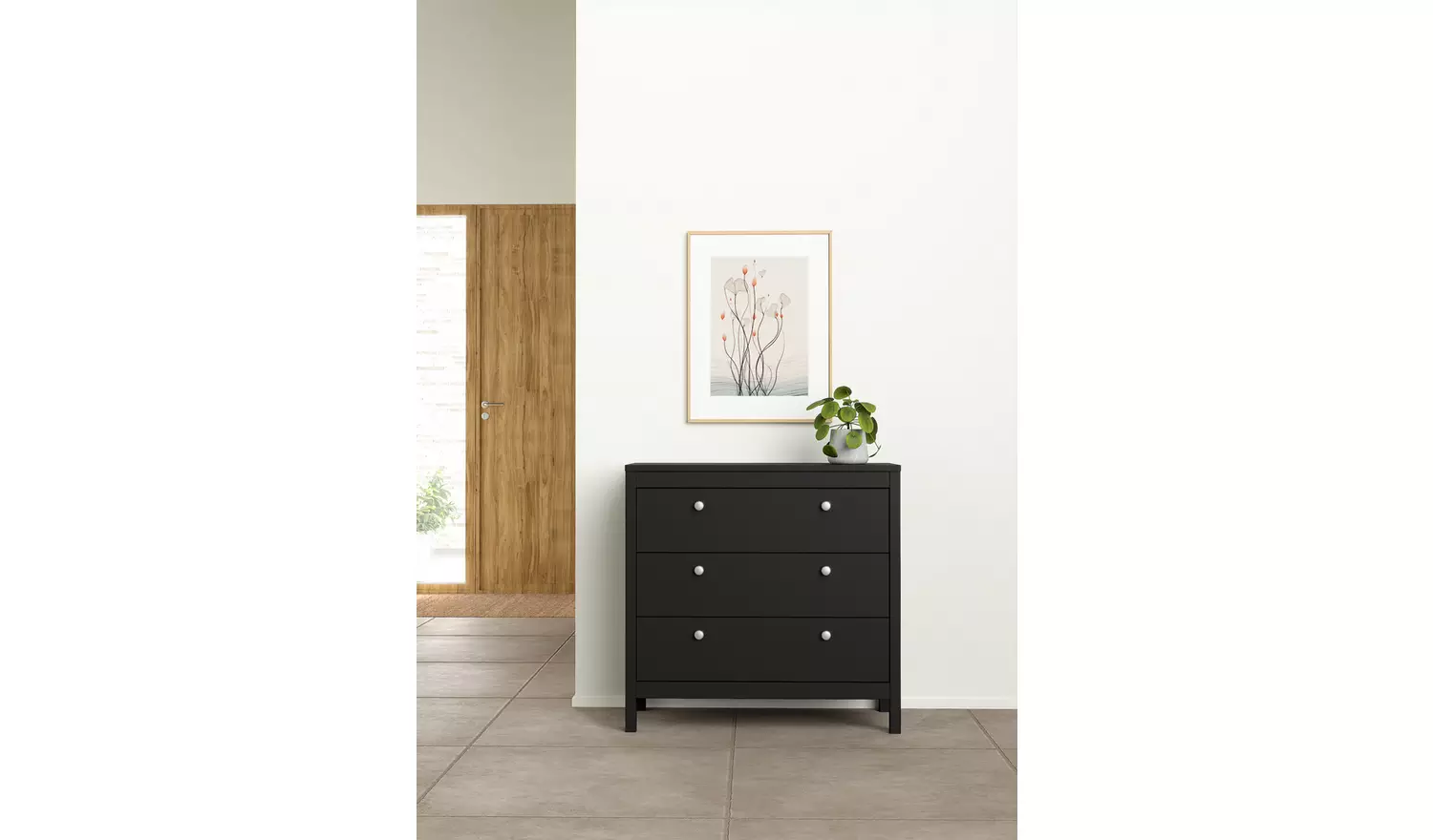 Tvilum Madrid 3 Drawer Chest - Black