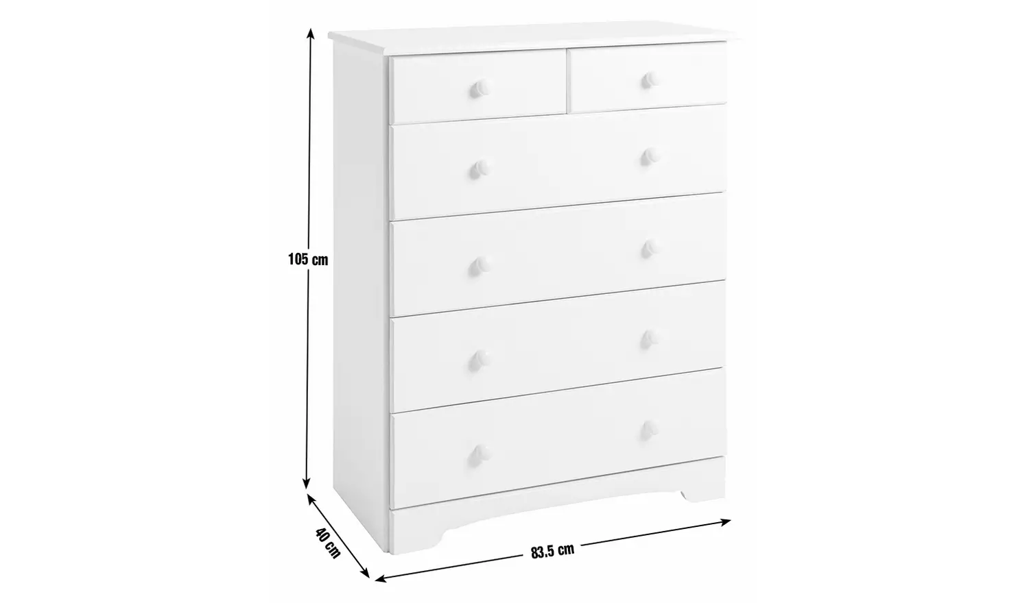 Argos Home Nordic 6 Drawer Chest - White