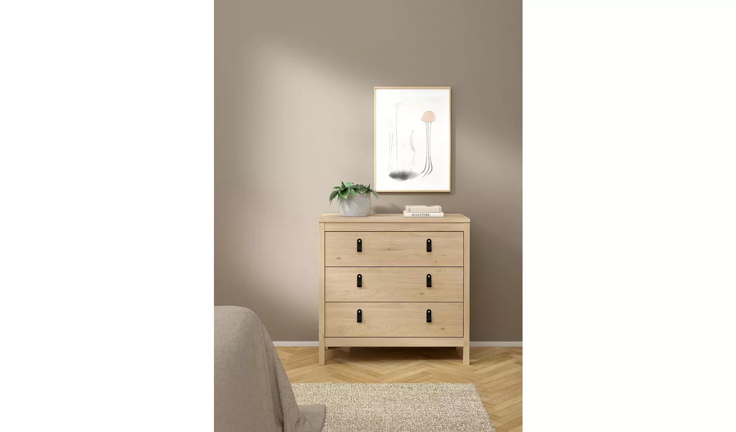 Tvilum Madrid 3 Drawer Chest - Oak