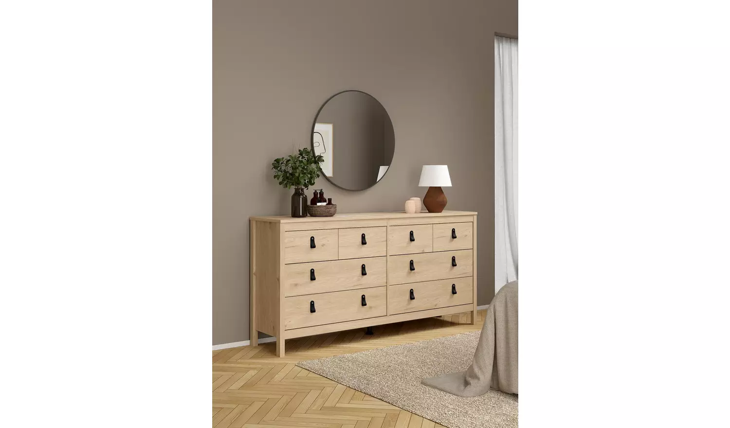 Tvilum Madrid 8 Drawer Chest - Oak