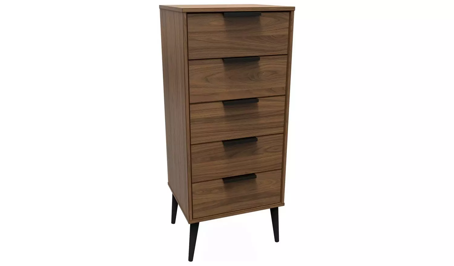 Livara Bergen 5 Drawer Tallboy - Walnut