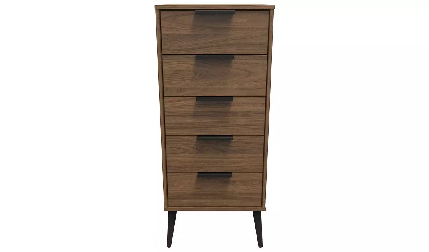 Livara Bergen 5 Drawer Tallboy - Walnut