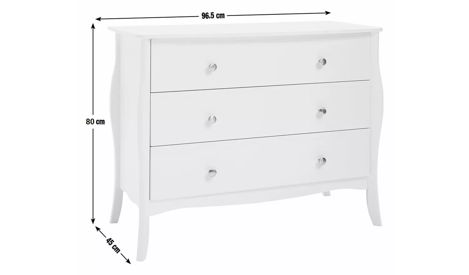 Argos Home Amelie 3 Drawer Chest - White