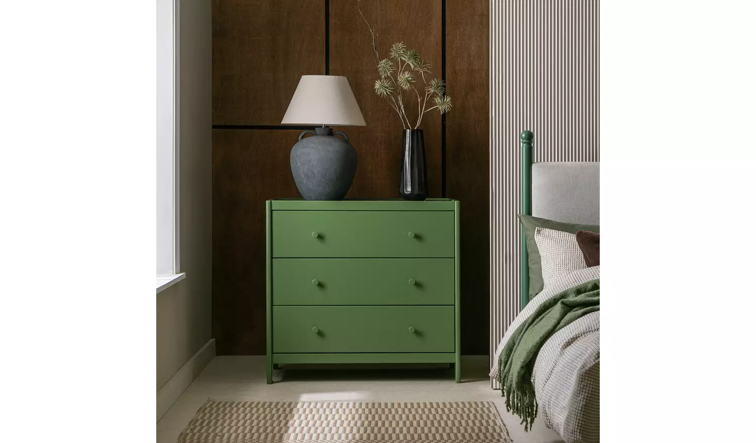 Habitat Bronte 3 Drawer Chest - Green
