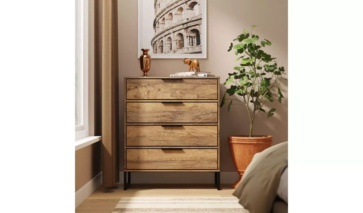 Livara Messina 4 Drawer Chest - Oak