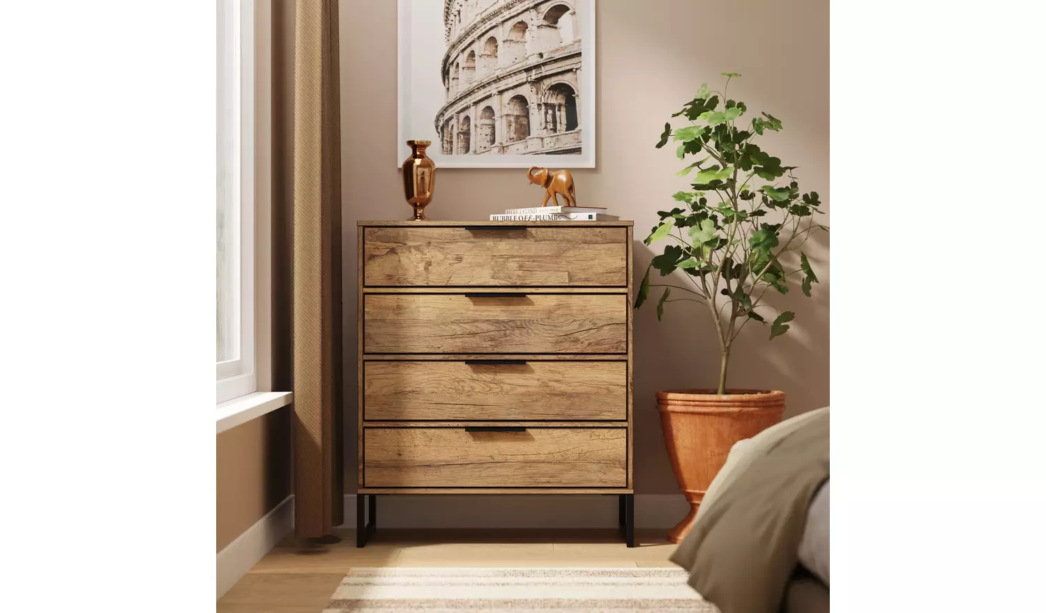 Livara Messina 4 Drawer Chest - Oak