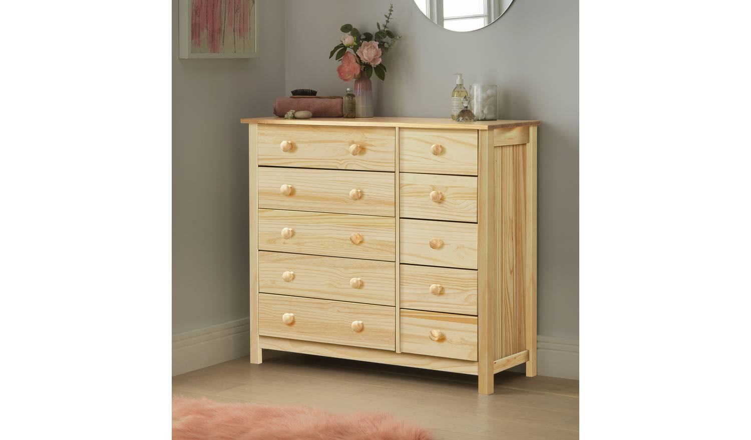 Argos Home Scandinavia 10 Drawer Chest - Pine