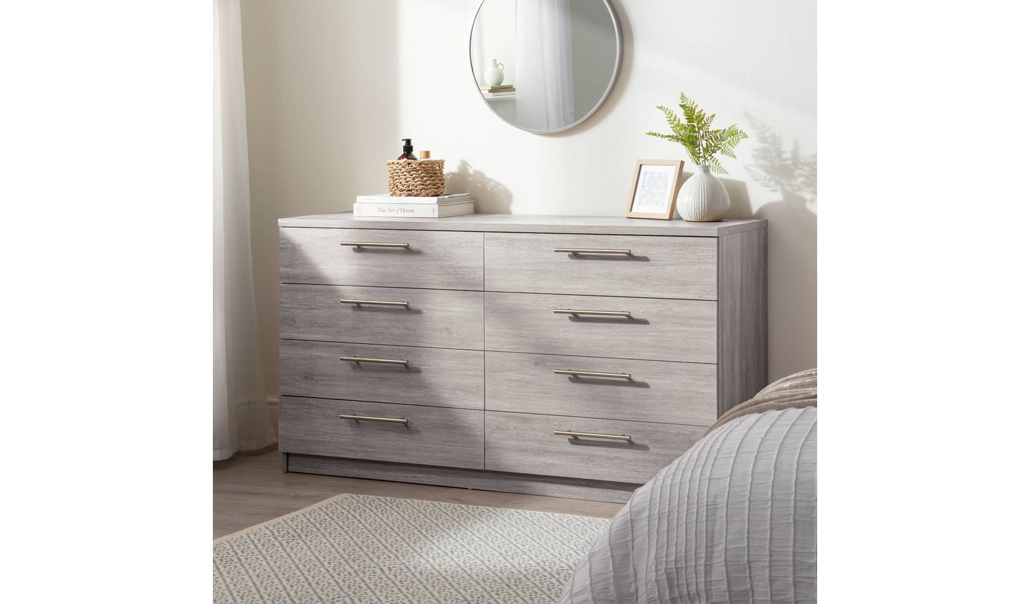 Argos Home Brisbane 8 Drawer Chest - Grey Oak