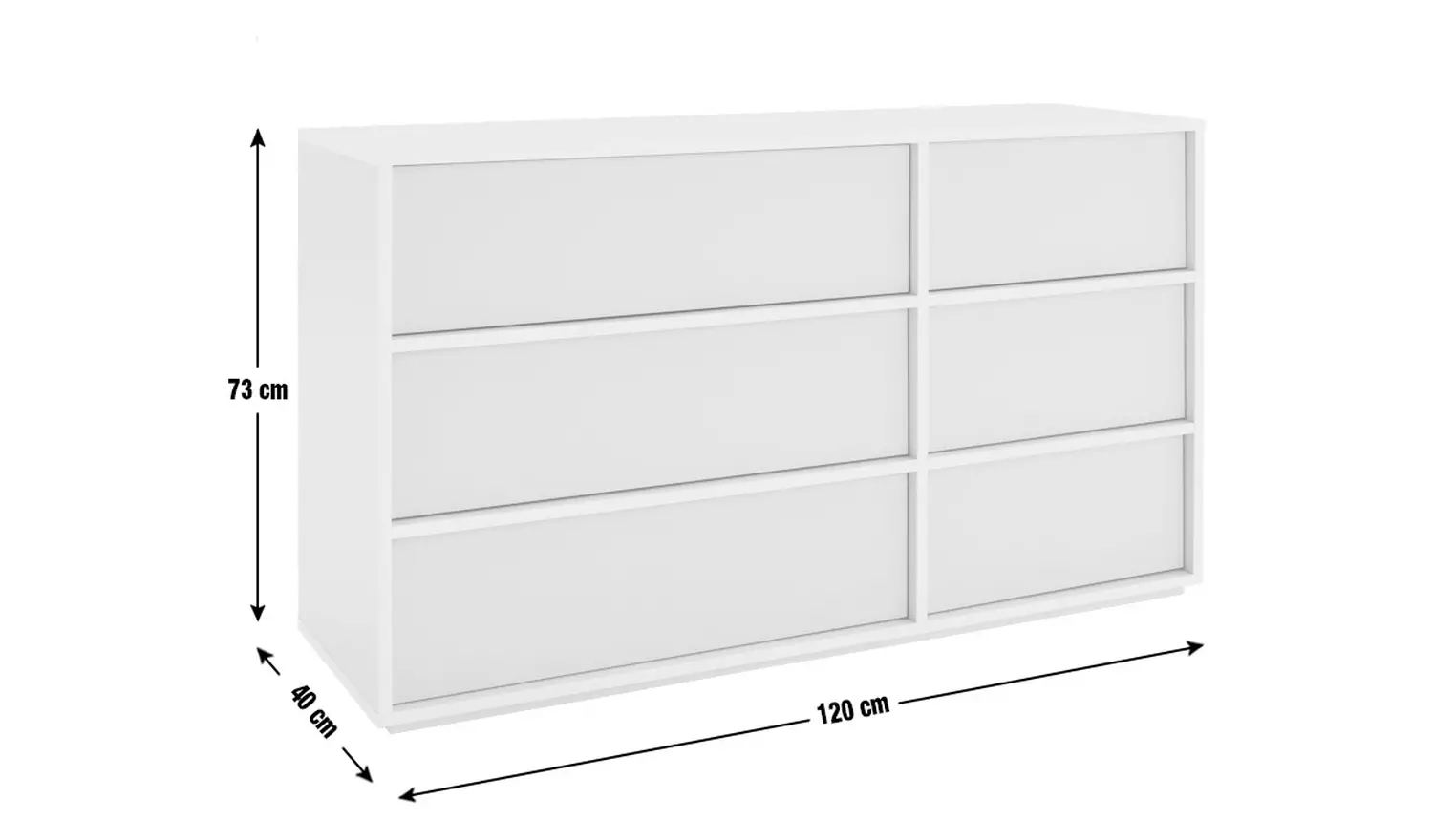 Habitat Edale 6 Drawer Chest - Putty