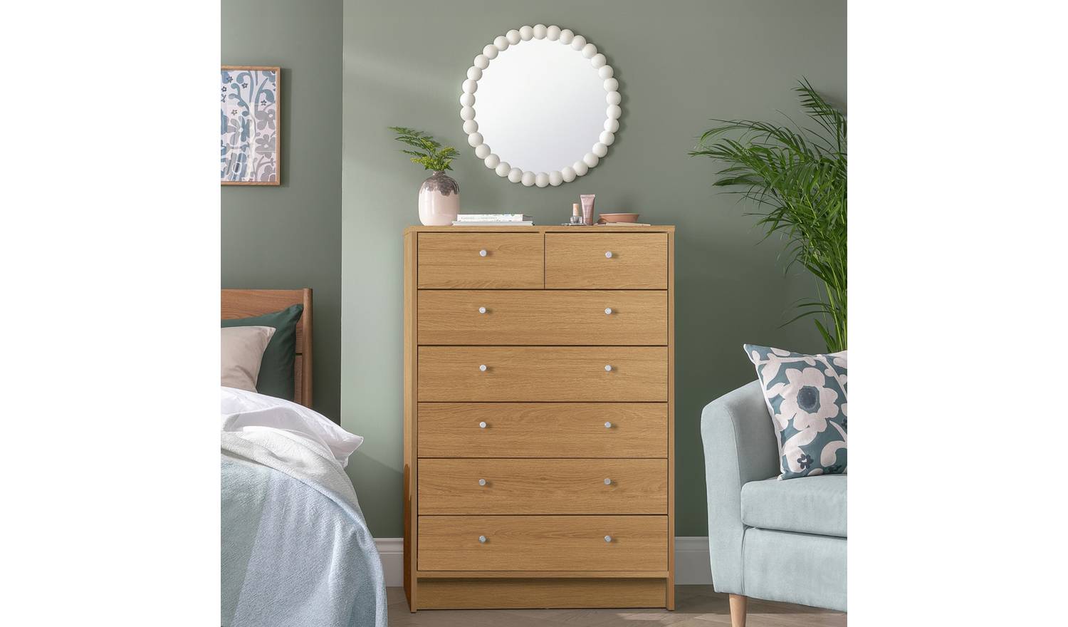 Argos Home Malibu 7 Drawer Chest - Oak Effect