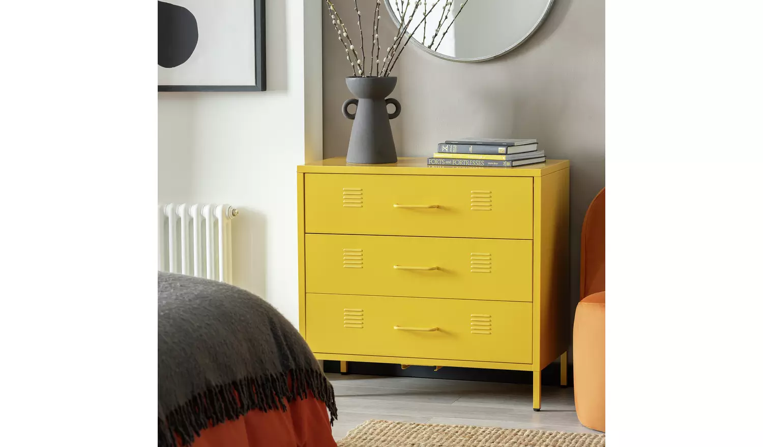 Habitat Stevie 3 Drawer Chest - Mustard