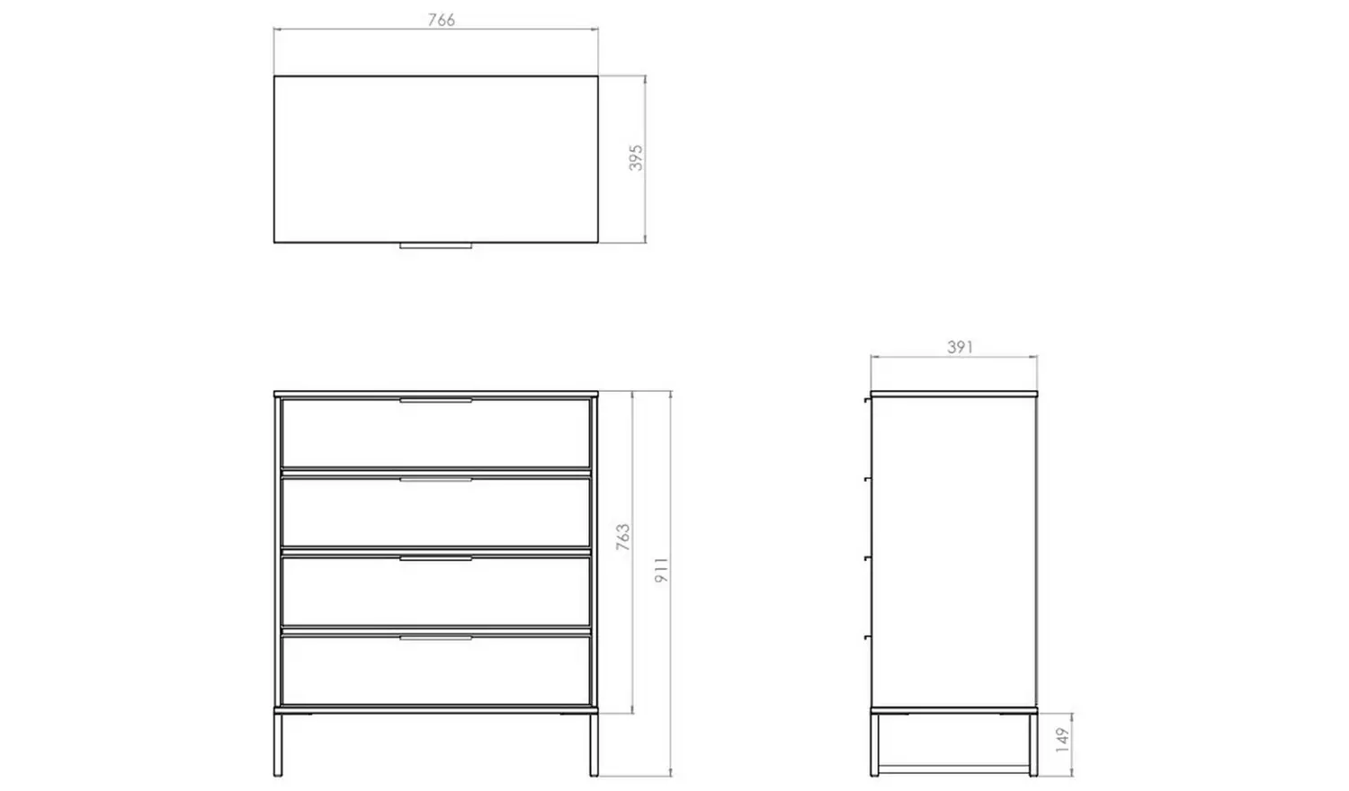 Livara Messina 4 Drawer Chest - Beige