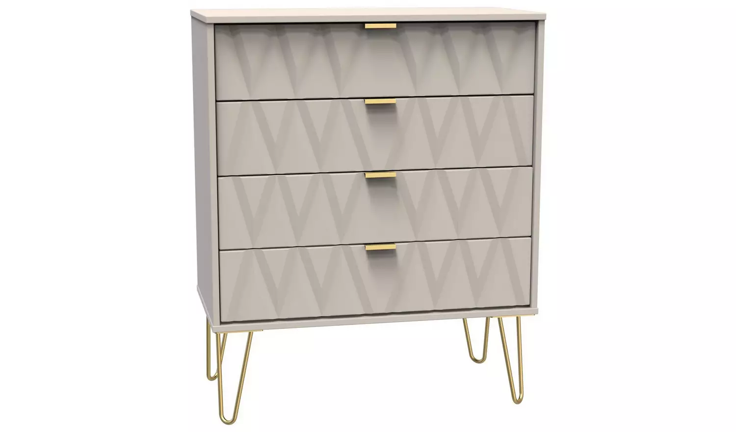 Livara Shimmer 4 Drawer Chest - Beige