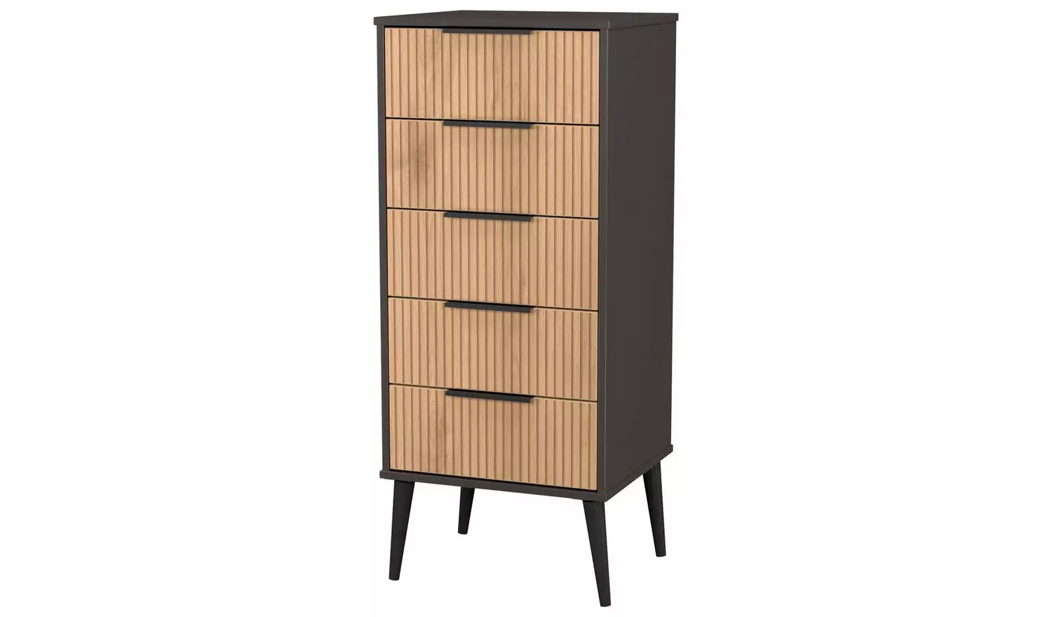 Livara Bergen 5 Drawer Tallboy - Dark Grey