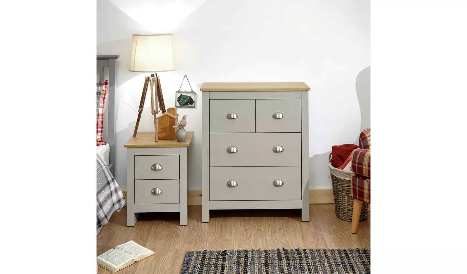 GFW Lancaster 4 Drawer Chest - Grey
