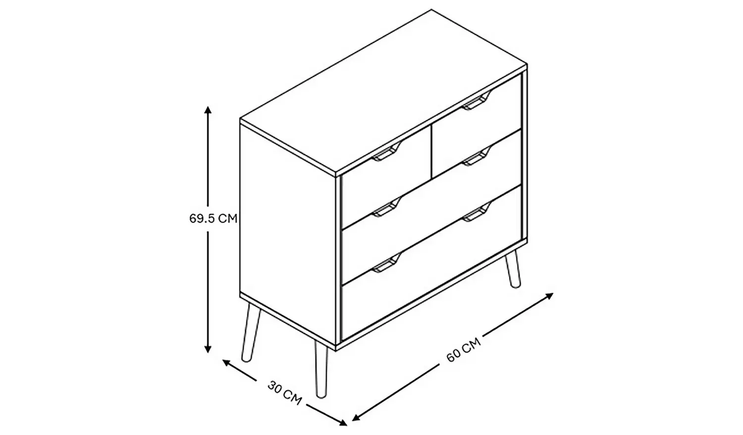 GFW Nyborg 4 Drawer Chest - White