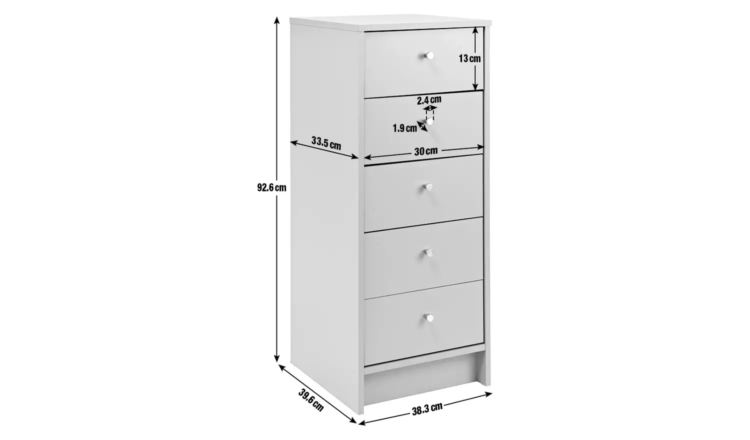 Argos Home Malibu 5 Drawer Tallboy - Grey