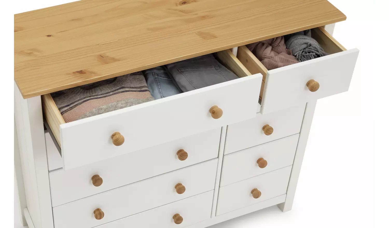 Argos Home Scandinavia 10 Drawer Chest - Pine & White