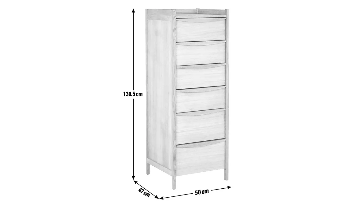 Habitat Derwent 6 Drawer Tallboy - Oak