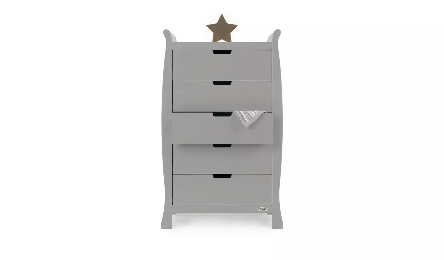 Obaby Stamford Tall 5 Drawer Chest - Warm Grey