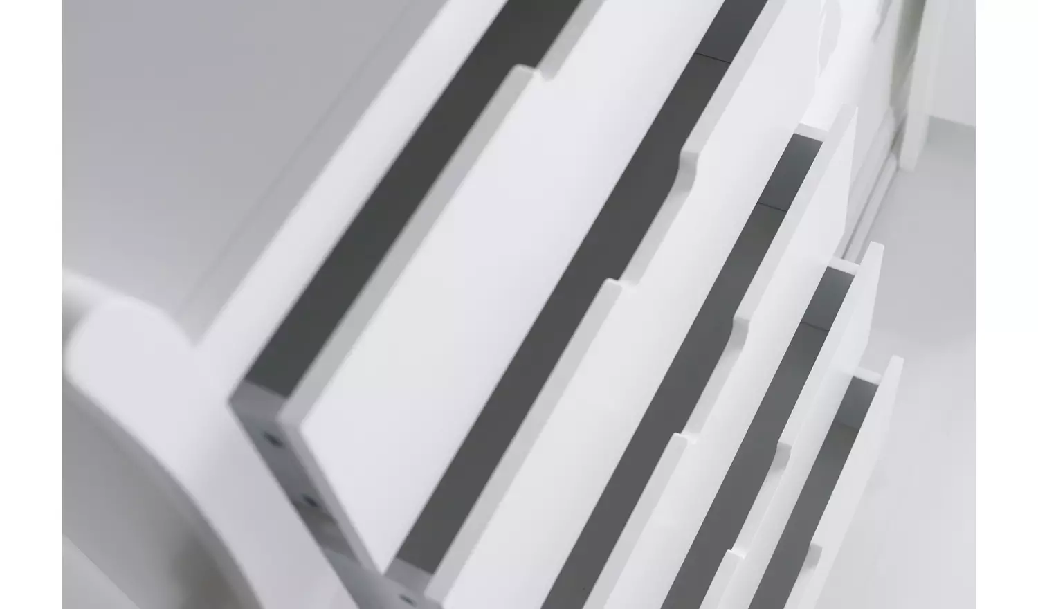 Obaby Stamford Sleigh Tall 5 Drawer Chest - White