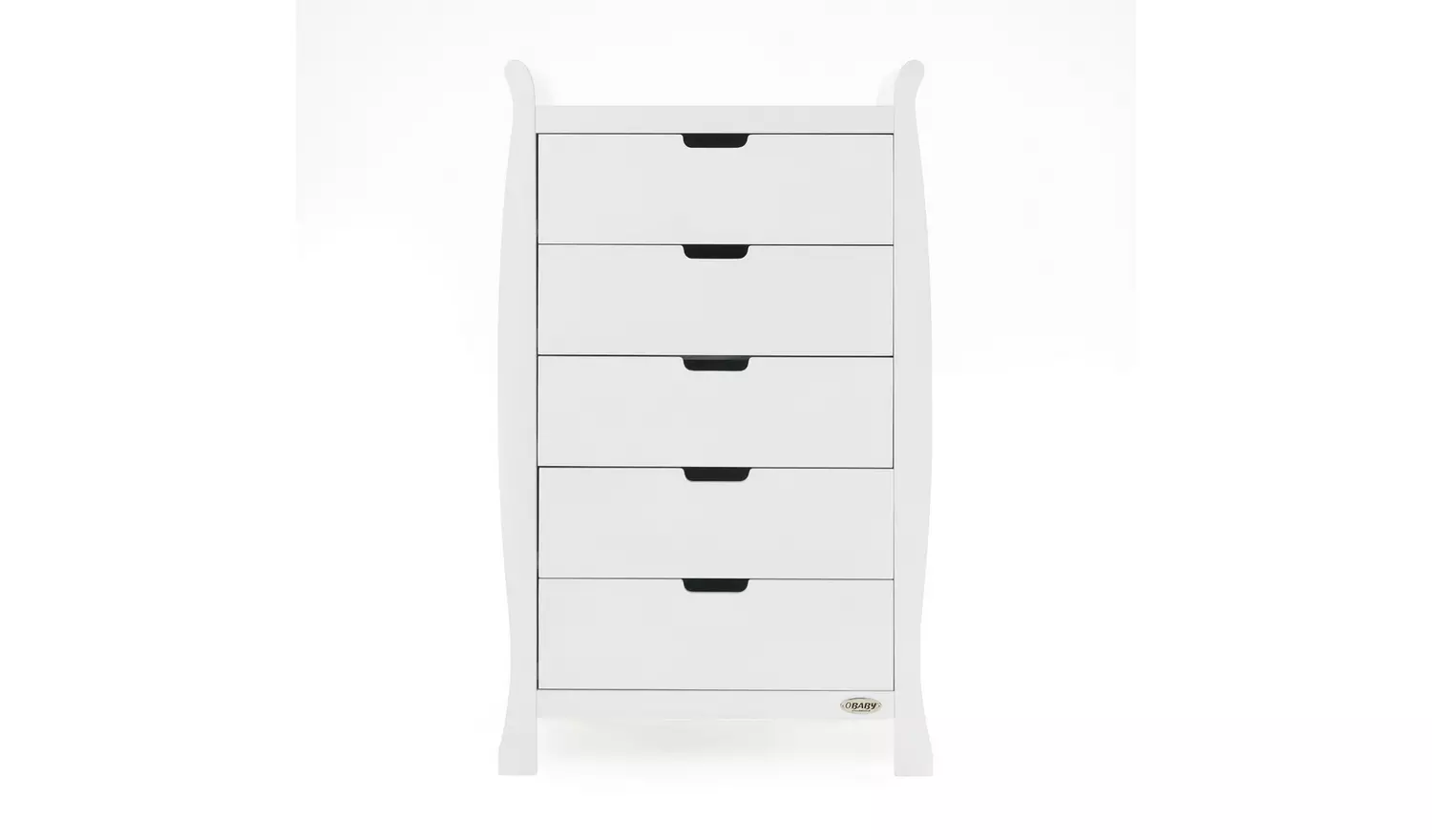 Obaby Stamford Sleigh Tall 5 Drawer Chest - White