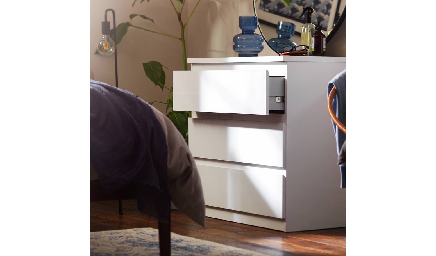 Argos Home Jenson 3 Drawer Chest - White Gloss