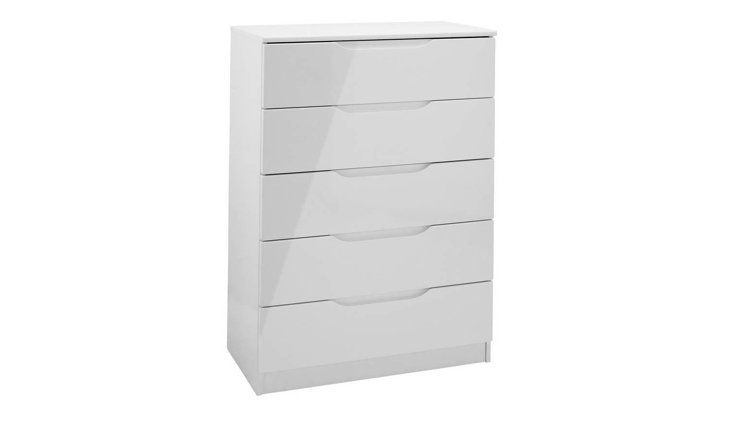 Legato 5 Drawer Chest - Grey Gloss.