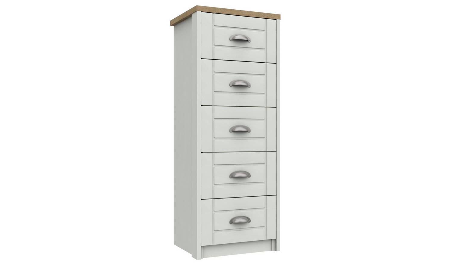 Kielder 5 Drawer Tallboy - White
