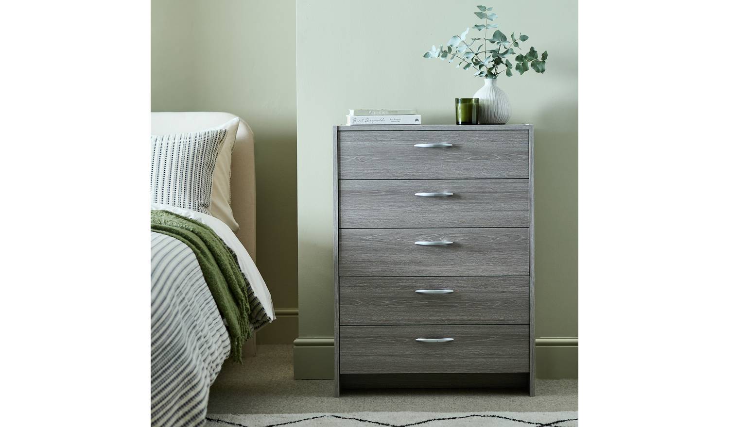 Argos Home Seville 5 Drawer Chest - Grey Oak Effect