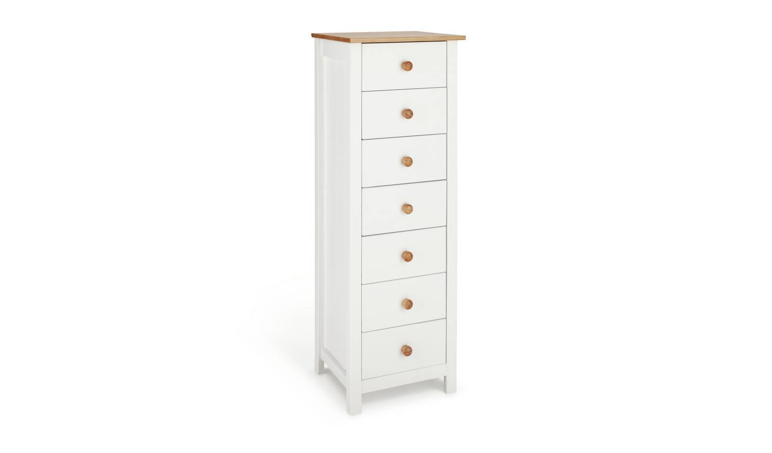 Argos Home Scandinavia 7 Drawer Tallboy - Pine & White