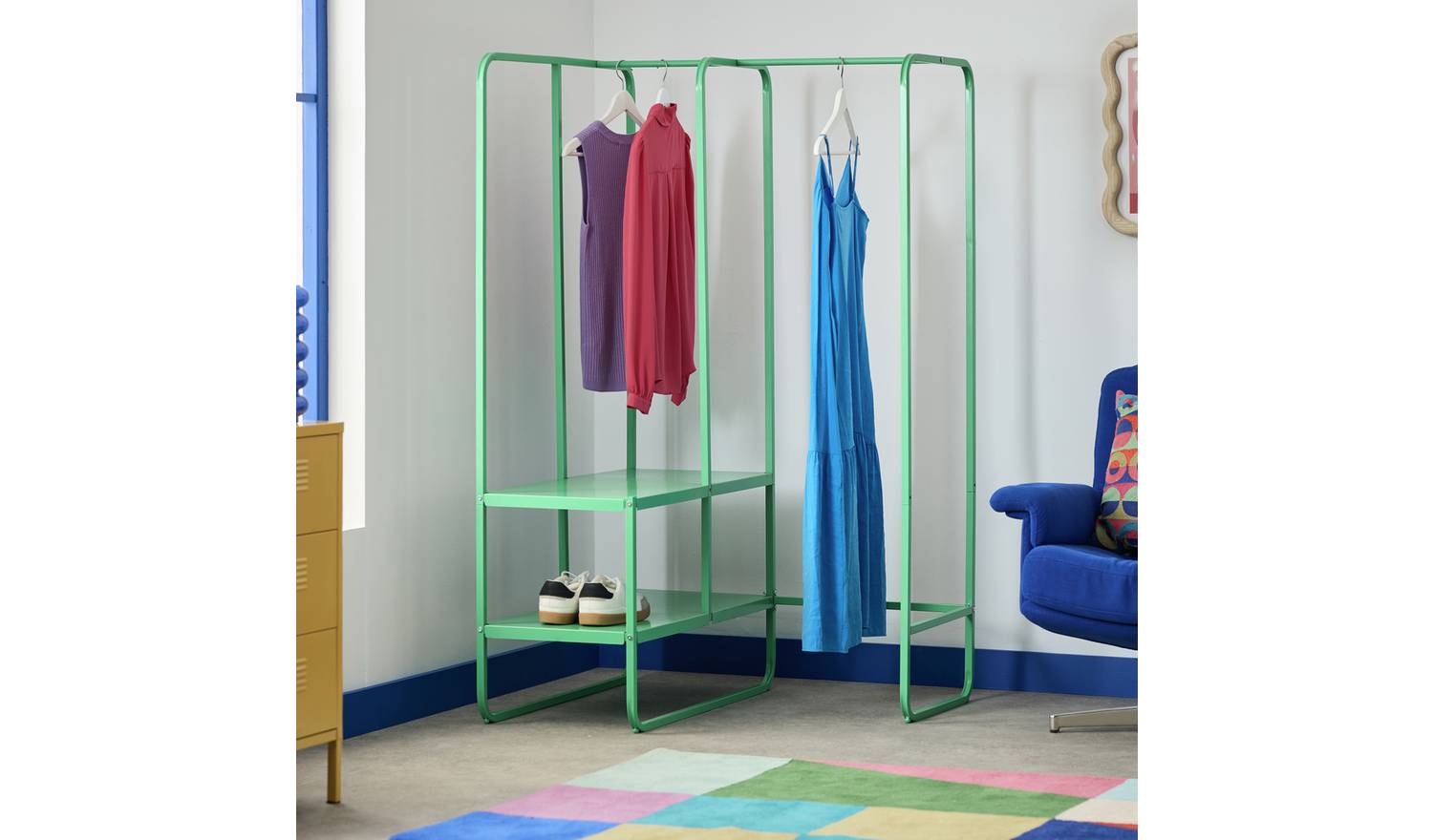 Habitat Lorelei 2 Shelves Rail Corner - Green