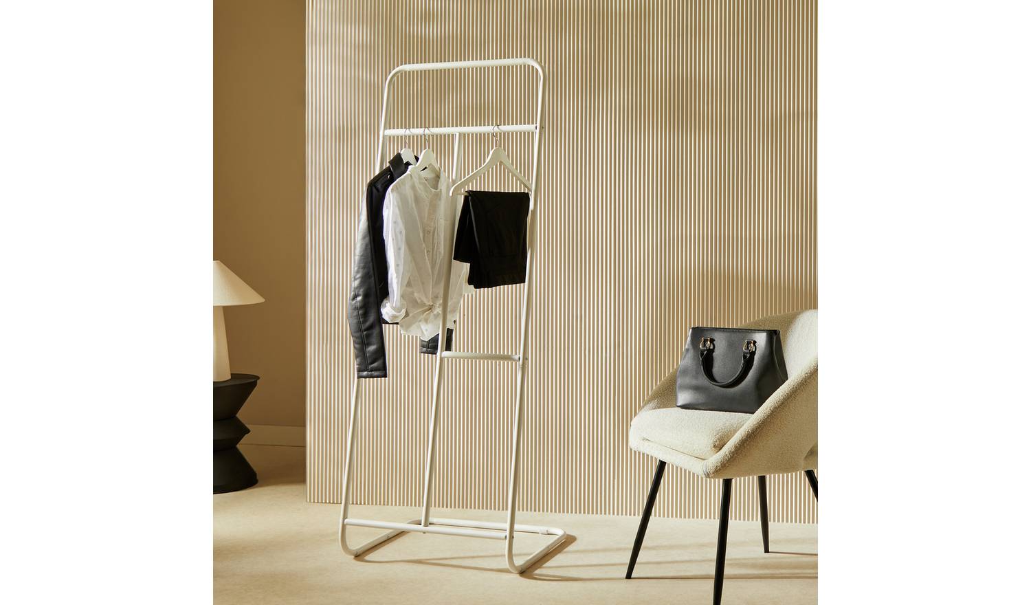 Habitat Milah L Shaped Clothes Rail - White