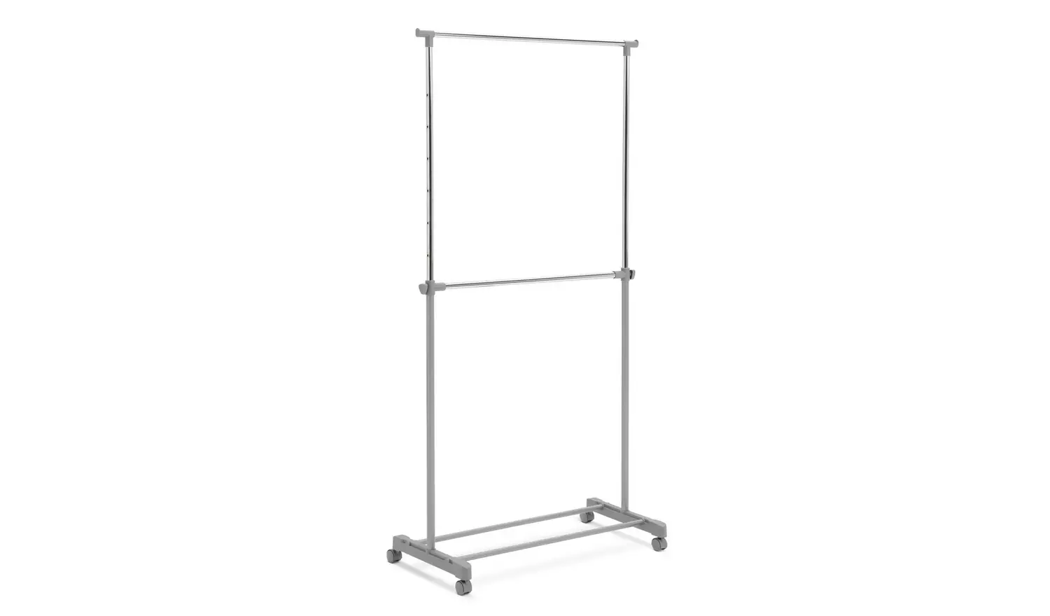 Argos Home Double Clothes Rail - Grey And Chrome
