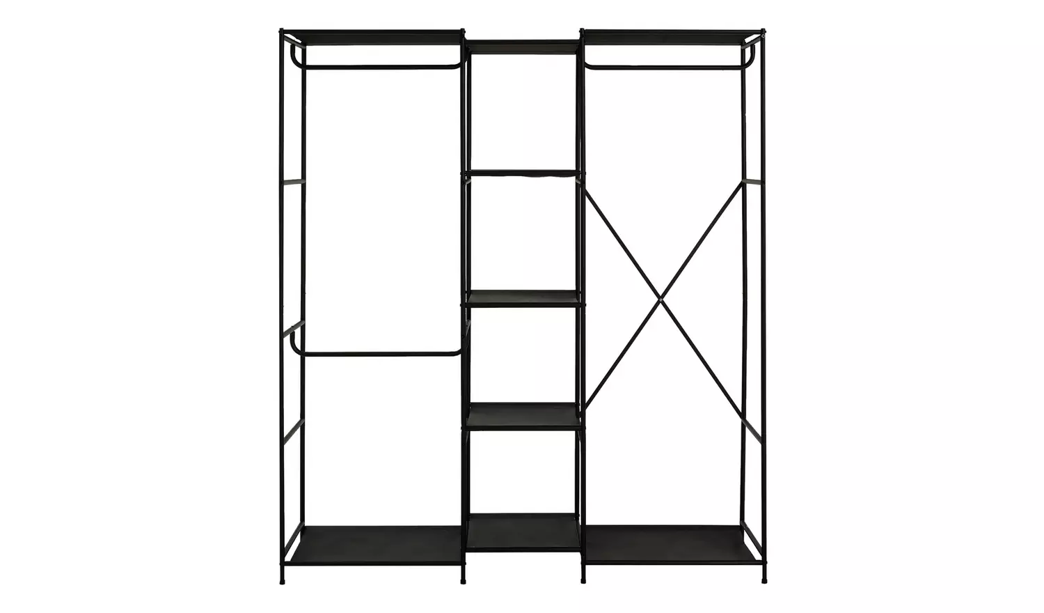 Argos Home Spencer 3 Rail 6 Shelf Wardrobe - Black