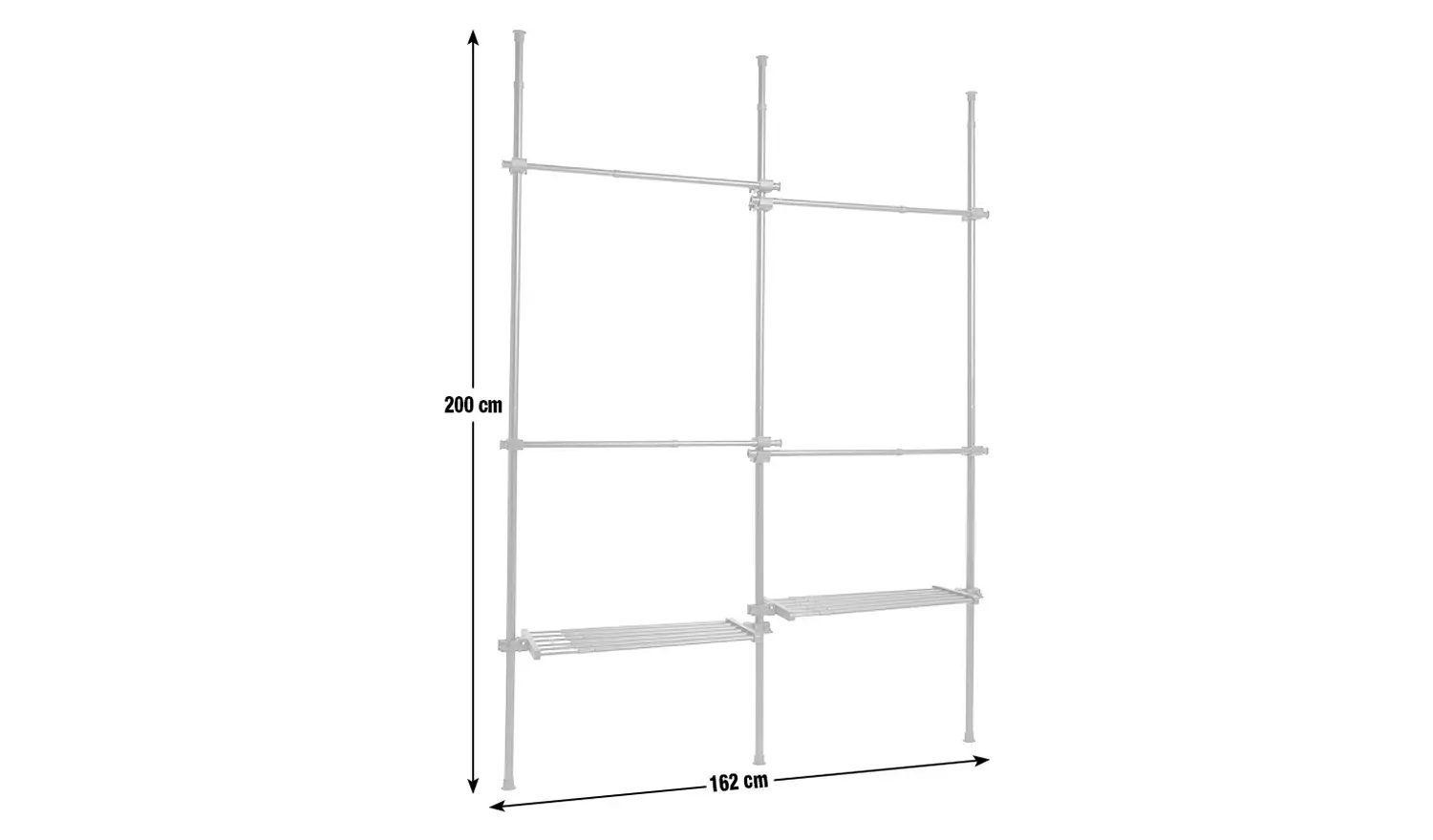 Argos Home Double Adjustable Ceiling Rail - Black