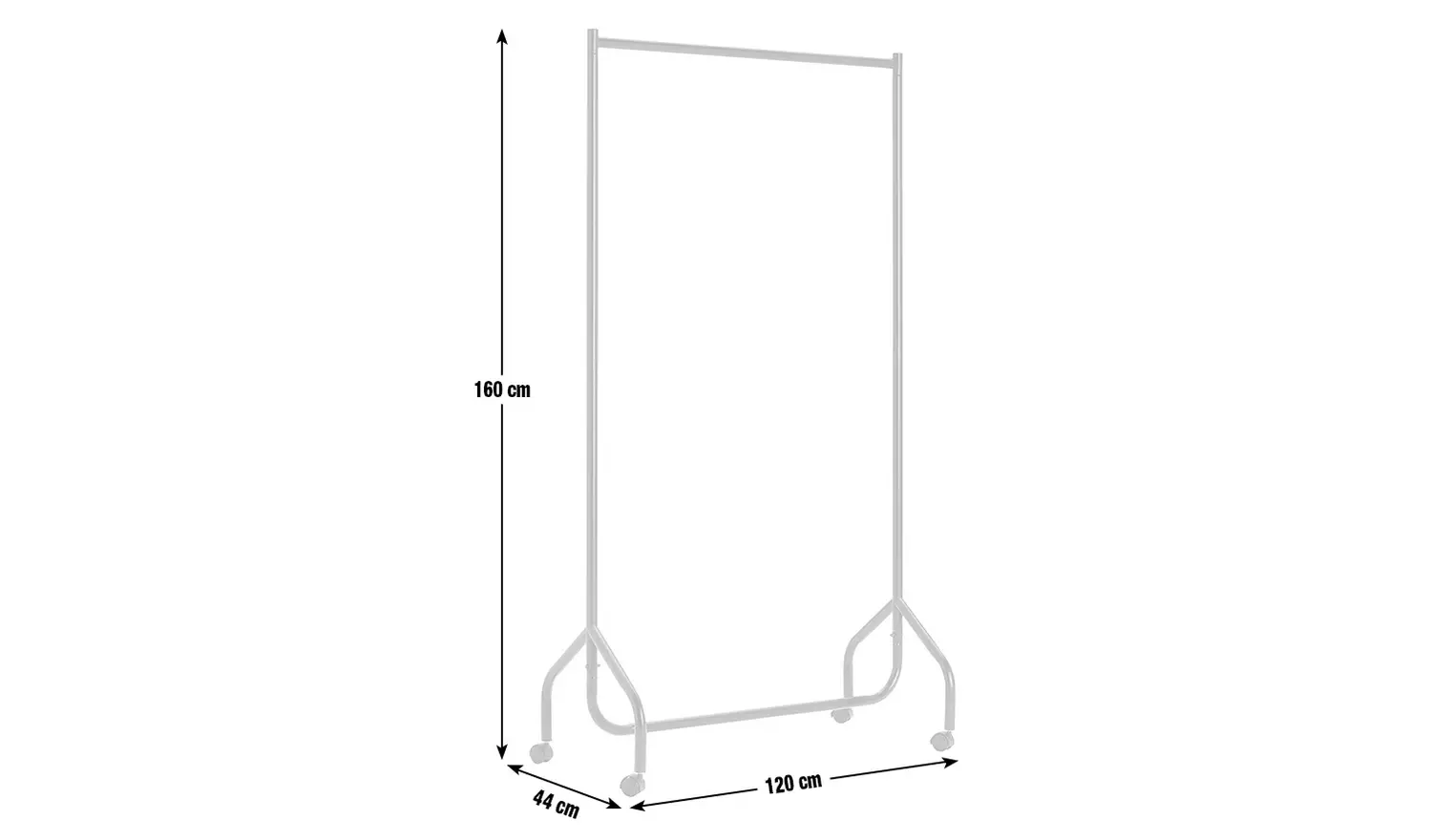 Argos Home Heavy Duty Single 4 Feet Clothes Rail- Black