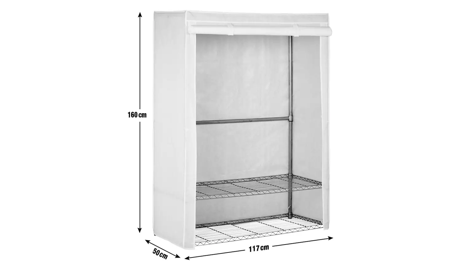 Argos Home Double Heavy Duty Covered Rail - Grey