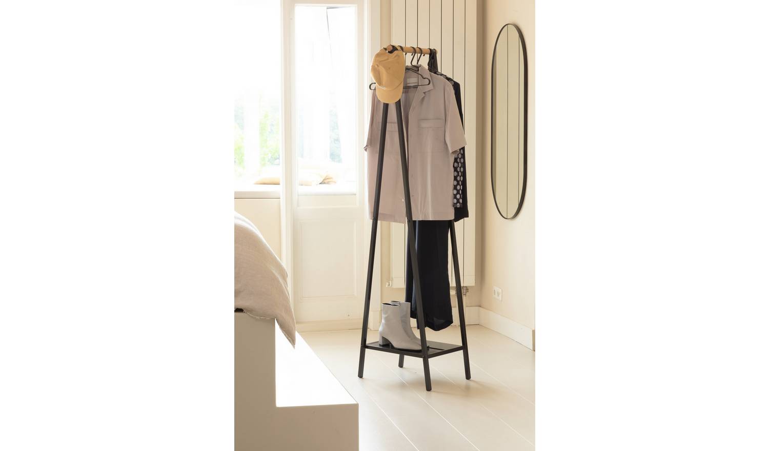 Brabantia Linn Compact Clothes Rail with Shelf - Matt Black