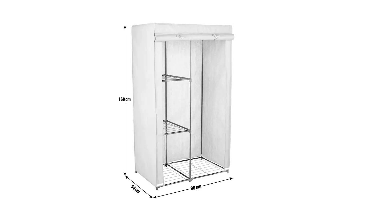 Argos Home Covered Single Wardrobe with Storage - Grey