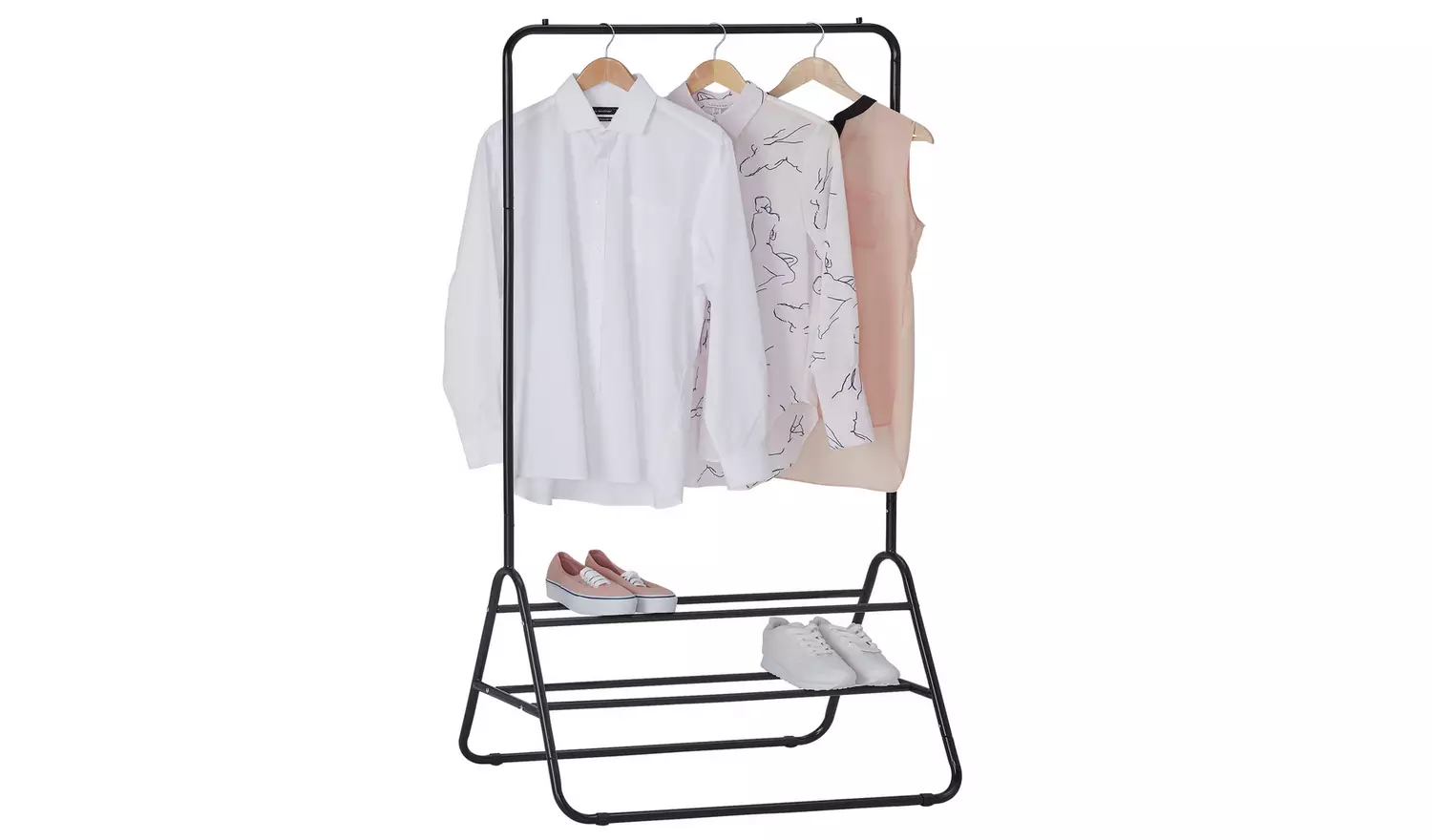 Habitat Arnie Clothes Rail with Shoe Rack - Black